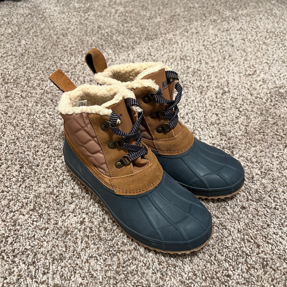 Khombu Brown and Blue Winter Boots - Picture 1 of 5